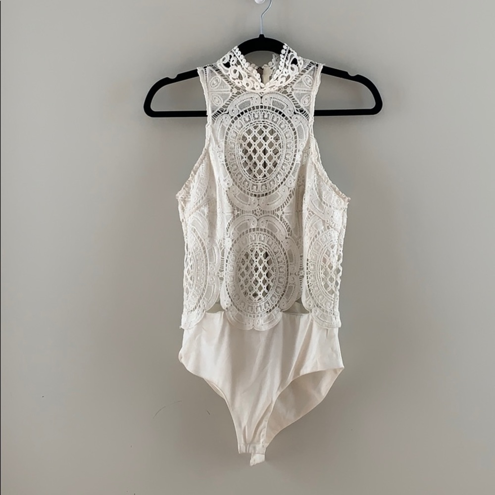 White lace bodysuit